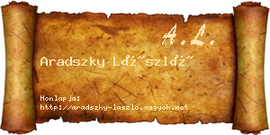 Aradszky László névjegykártya