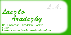 laszlo aradszky business card