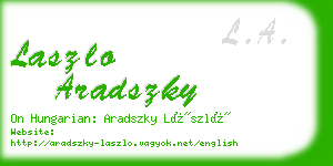 laszlo aradszky business card